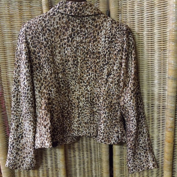 Jackie Jon NY Blazer Jacket Cheetah Cropped Size 8/36 - Picture 6 of 9